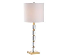 Jonathan Y JYL5001A-SET2 LÃ¡mparas Mesa Claire 72 cm LÃ¡mpara Mesa LED Cristal LÃ¡mpara Glamurosa Mesilla Noche Escritorio para HabitaciÃ³n, SalÃ³n, Oficina, Transparente Metal Oro, Juego de 2