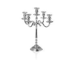 WAS 1198 305 - Candelabro de Aluminio (5 Velas, niquelado, 30 cm de Altura)