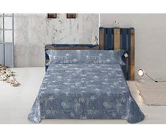 Lois SÃ¡banas Tejano Cama de 105 cm (105_x_200_cm), Azul