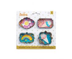 Decora 0255088 - Juego de 4 cortapastas marcos mini de plÃ¡stico