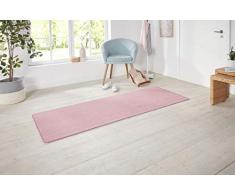 Hanse Home Nasty - Alfombra de Pelo Corto y esponjosa Monocolor para Comedor, salón, habitación de los niños, Pasillo, Dormitorio, Cocina, Color Rosa Claro, 80 x 150 cm
