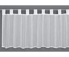 Gardinia â Cortina con Trabillas, Transparente, Hilo de Efectos, Color Blanco, 140 x 48 cm