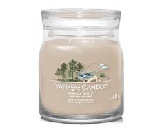 Yankee Candle Vela perfumada Signature | Vela en tarro mediano Seaside Woods con doble mecha, mezcla de cera de soja de larga duraciÃ³n, regalo perfecto para mujeres