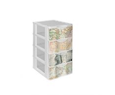 DRW Cajonera 4 cajones PVC 40x38x64 cm (Mapamundi)