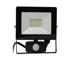 WERKA PRO Proyector Radar plano LED de 20 W exterior, detector de movimiento, iluminación impermeable, foco de exterior, sensor de seguridad, ángulo de radiación de 130°, resistente a la intemperie