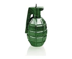 Candellana Hecho a Mano Grenade Vela de Regalo - Divertida - Vela Decorativa - Decoración del Hogar - Regalos para Amigos - Mecha de Algodón - Tiempo de Quemado 25h - Vela Green Metallic