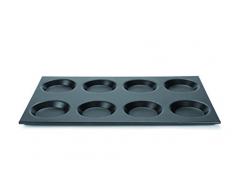 Pentole Agnelli ollas corderos cosa183/ss08Â Fuente gastronorm 1/1Â con 8Â moldes de 11Â cm, Antiadherente, Aluminio, Color Plateado, 53Â x 32.5Â cm