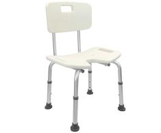 PrimeMatik Silla de Ducha Antideslizante Regulable en Altura para Personas Mayores con Orificio (KD09), Blanco, Talla Ãºnica
