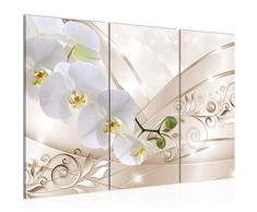 Runa Art 209131b - Cuadro de pared (120 x 80 cm, lienzo de fieltro, formato XXL, 3 piezas, fabricado en Alemania, listo para colgar), diseÃ±o de orquÃ­deas