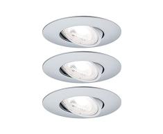 Paulmann FixedLED 93389 Luminaria empotrable LED, Juego de 3, orientable, Redonda 82mm 3x6W 3x580lm 230V 3000K Cromo Mate, Red, proyector de Techo, plÃ¡stico, 14.4 W