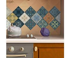 Azulejos adhesivos de azulejos | Adhesivo de azulejos de cemento â Adhesivo de azulejos de cemento para pared baño y cocina 15 x 15 cm â 15 unidades