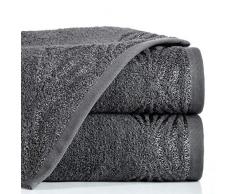 Eurofirany - Juego de 3 Toallas de Mano de algodón con Costura de Metal y Ribete con Purpurina, 70 x 140 cm, Color Gris