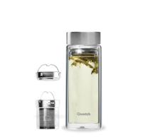 QWETCH QT5020 Tetera isotérmica, Vidrio de borosilicato de Doble Capa, 6.8 cm