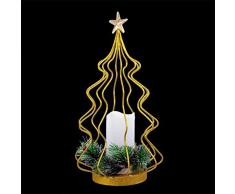 DRW Ãrbol de Navidad de Metal con Vela y Luz de 42 mm
