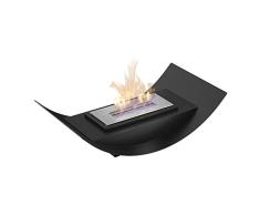 Kratki Chimenea de etanol BIOMISA Mini, Chimenea de Fuego Real Independiente, Dimensiones en cm: 47 x 13 x 26 Prof., Longitud de la lÃnea de Fuego 15 cm, Combustible: etanol, Peso 3,8 kg