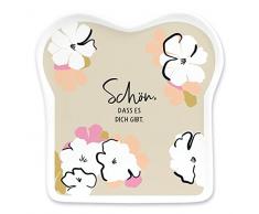 Grafik-Werkstatt Plato de tostadas con texto en alemÃ¡n | Porcelana | SchÃ¶n, dass es dich gibt es, 14,5 x 15,5 cm