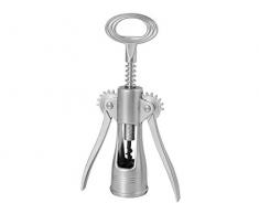 Officine Standard Elite Sacacorchos con 2 palancas de satÃ©n, para decoraciÃ³n de Mesa, Acero aleado, Plata Mate, 9x5x2,5 cm
