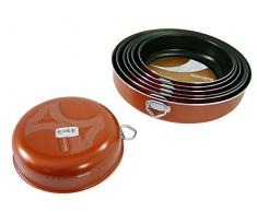 Moneta Zecchino, Molde Alto para Tartas, Aluminio antiadherente, Cobre, 26 cm