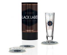 RIZENHOFF Black Label - Vaso de chupito (cristal, 40 ml, con cinco tapas)