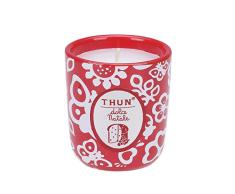 THUN Vela en Tarro pequeÃ±o Dulce Navidad CerÃ¡mica Decorada a Mano, parafina, Essenza 8,5 cm H