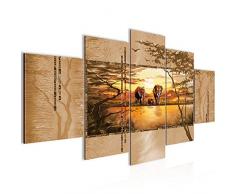 Runa Art imÃ¡genes africanas elefante Wandbild 200 x 100 cm Vlies - lienzo XXL formato Wandbilder salÃ³n vivienda Deko Kunstdrucke amarillo 5 piezas - listo para colgar 001751a