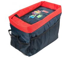 WALSER Organizador para asiento trasero, Bolsa para asiento coche para niños, organizadora para asiento Graffiti, Caja de almacenaje para coche azul