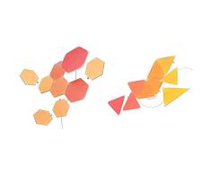 Nanoleaf Shapes Hexagon Starter Kit, 9 Hexágonos Luminosos LED RGBW - Apliques de Pared Interior Modulares, Luces Led Inteligentes 16M & Shapes Triangle Starter Kit, 9 Triángulos Luminosos LED RGBW