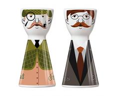 RITZENHOFF 1710065 Mr. Salt y Mrs. Pepper â Salero y pimentero, Porcelana, Multicolor, 3.6 x 3.6 x 7.5 cm
