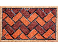 Dandy by William Armes - Felpudo (75 x 45 cm), diseño de Ladrillos de Fibra de Coco, Color Rojo