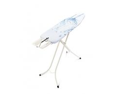 Brabantia 108808 - Mesa de planchar, Soporte para planchas de vapor, Estructura Blanco Puro, Multicolor (Cotton Flower), 110 x 30 cm