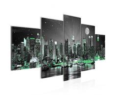 Runa Art Imagen de Nueva York City â Lienzo XXL â Cuadros de Pared para salón, Vivienda, decoración, Impresiones de Color Turquesa 5 Piezas â Fabricado en Alemania â Listo para Colgar 605253b