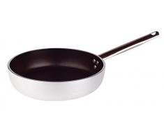 Ollas Agnelli Pan Platinum Aluminio Liso, 5 mm de Espesor, con Mango Tubular de Acero Inoxidable, Plata, 36 cm