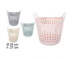 CM 111896 Cesta Plastico Flexible con Asas, 25 X 27 Cm, Colores Surtidos, Multicolor, 14.8 x 19.6 x 18.9