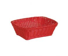 Excelsa - Cesta Trenzada (24 x 18 cm, 6 Unidades), Color Rojo