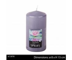 Spaas Vela perfumada en forma de cilindro de 80/150 mm, Â± 65 horas, diseÃ±o de nenÃºfares, color gris
