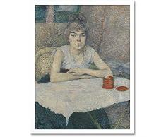 Póster de Henri De Toulouse Lautrec de mujer joven en una mesa sin marco para la pared