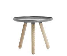 Normann Copenhagen Tablo Mesa, Plástico, Madera de Fresno, Gris, 42x50cm