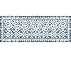 VINILIKO Victorian Blue Alfombra de Vinilo, Multicolor, 66x180