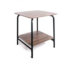 Intempora Mesa Auxiliar, Madera Metal, marrón, 45cm x 45cm x 51cm