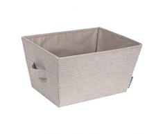 Bigso Box of Sweden Caja con asas mediana de forma trapezoidal â Caja de almacenamiento plegable para mantas, ropa, zapatos, juguetes, etc. â Organizador de tela de poliÃ©ster y cartÃ³n â beige