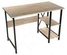 Versa Mesa Escritorio Plegable, Madera y Metal, Marrón y Negro, 108.5x55x75 cm