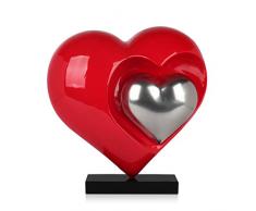 World Art Corazones Esculturas en Resina, Multicolore, 45 x 45 x 20 cm