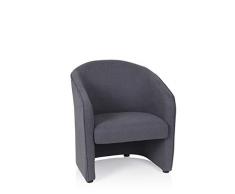 hjh OFFICE 713500 Silla de Lounge San Juan Tela Gris Oscuro Buen Acolchado Sill?n c?Modo