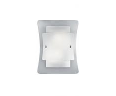 IDEAL LUX TRIPLO AP2 Apto para Uso en Interior E27 Transparente iluminación de Pared - Lámpara (Cepillado, Rectángulo, 2 Bombilla(s), E27, IP20, Transparente)