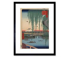 Wee Blue Coo Utagawa Edo 062 - Cuadro con Marco para Pared (100 Vistas), Color Azul