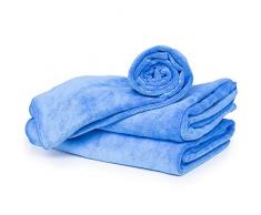 cosey - Paquete de 3, Toalla de Microfibra esponjosa tamaÃ±o L, 60x120cm, Azul