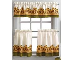 Curtainworks Cortina de Cocina con Cenefa, diseño de Girasoles, Color Amarillo