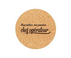 Juego de 6 Posavasos de Corcho Grabados oficios pasiÃ³n Jefe Operador