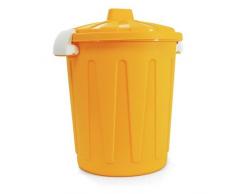 Blim Redonda Basura Papelera con Tapa, 26Â x 32Â cm, 8Â L, Color Amarillo