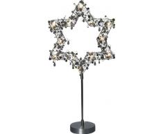 Best Season 135-60 Pearl und Diamond - Estrella luminosa con pie, microbombillas transparentes, aprox. 52 x 28 cm, cartón coloreado, color negro